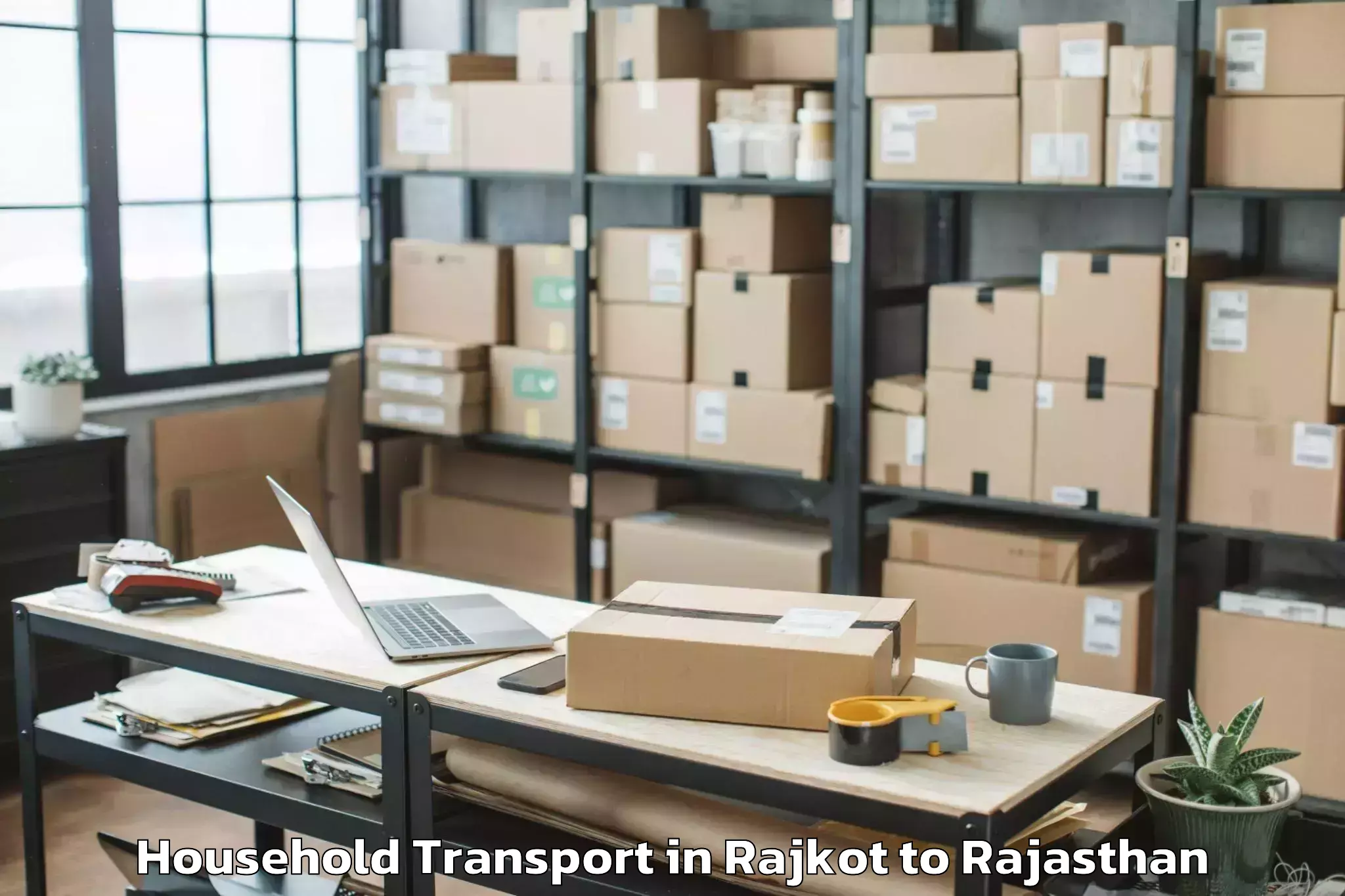 Book Rajkot to Jamwa Ramgarh Household Transport